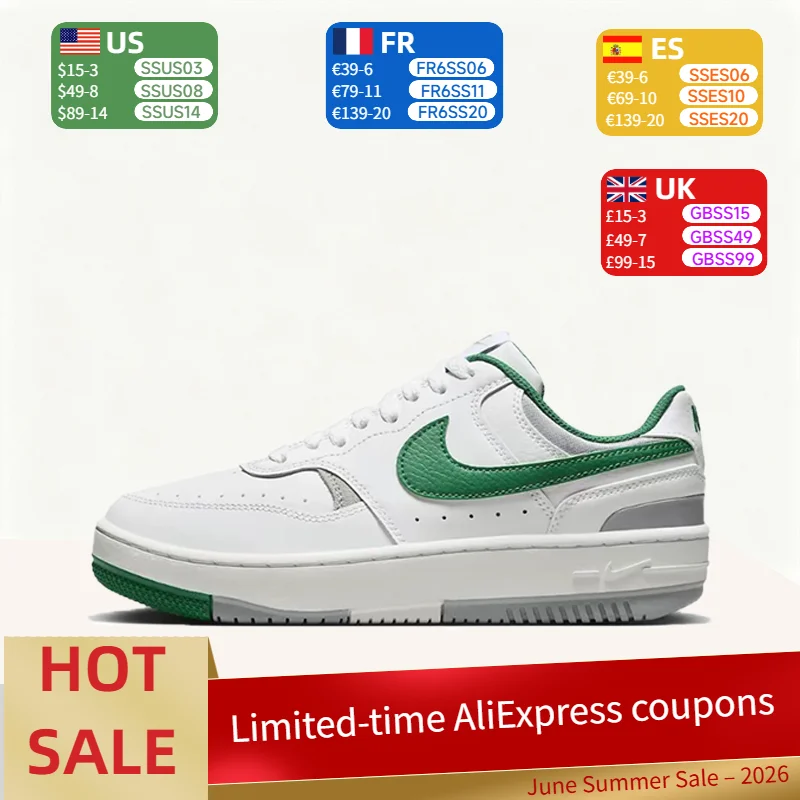 

Nike Gamma Force Minimalist Comfortable Durable Premium Versatile Low-Top Sneakers Women's White/Green DX9176-106