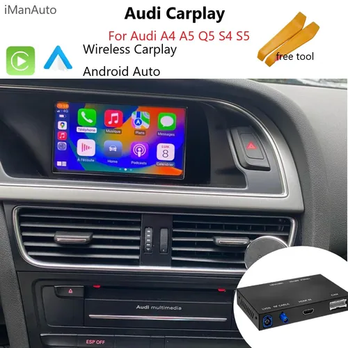 Módulo inalámbrico Apple Carplay para Audi A4, B8, A5, Q5, 2010-2015, Android, Airplay, reproductor USB, cámara trasera