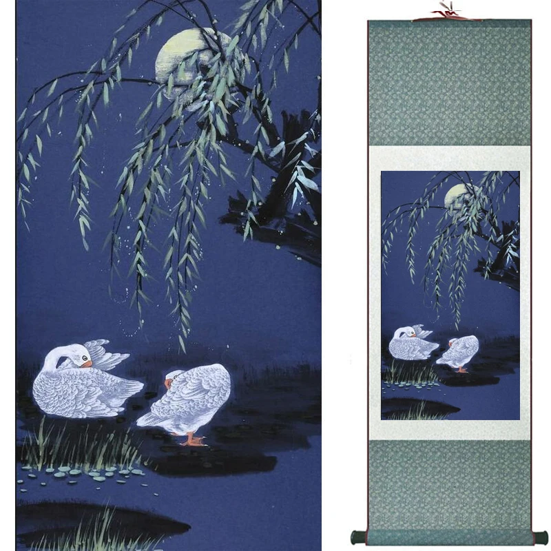 الطيور والزهور الفن اللوحة ديكور المكاتب المنزلية الصينية التمرير اللوحة الطيور اللوحة 19081706