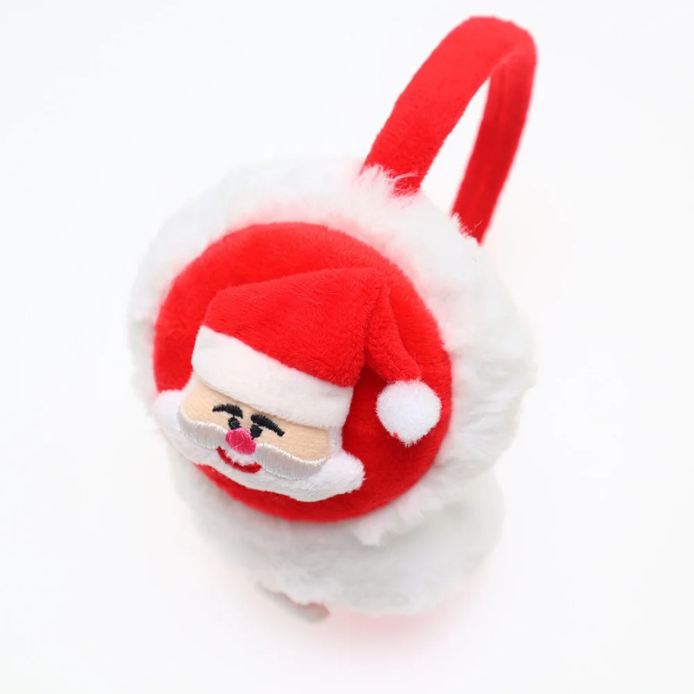 Orejeras navideñas para mujer, tocado de invierno, lindas fundas cálidas de felpa, orejeras de muñeco de nieve con campana de Papá Noel para adultos y niños