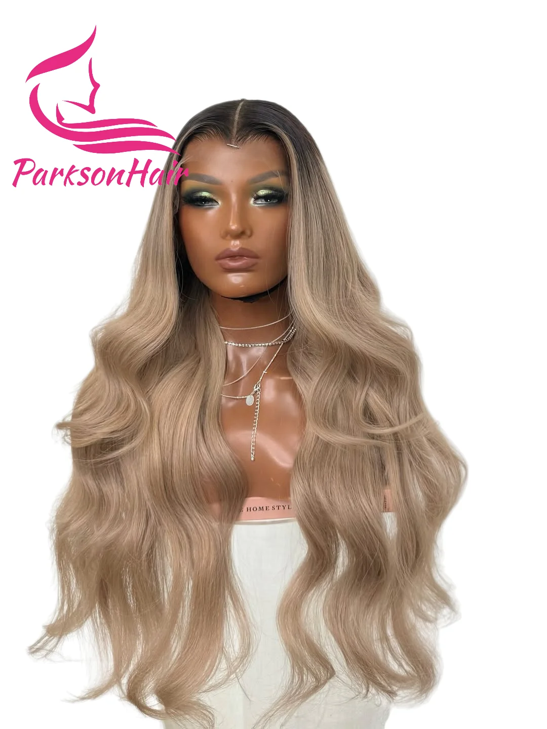 الرماد البني الملونة خصلات الشعر المستعار الإنسان مع جذور داكنة 13x4 13x6 الدانتيل الشفاف الجبهة الباروكات قبل قطعها مستقيم الدانتيل شعر مستعار أمامي