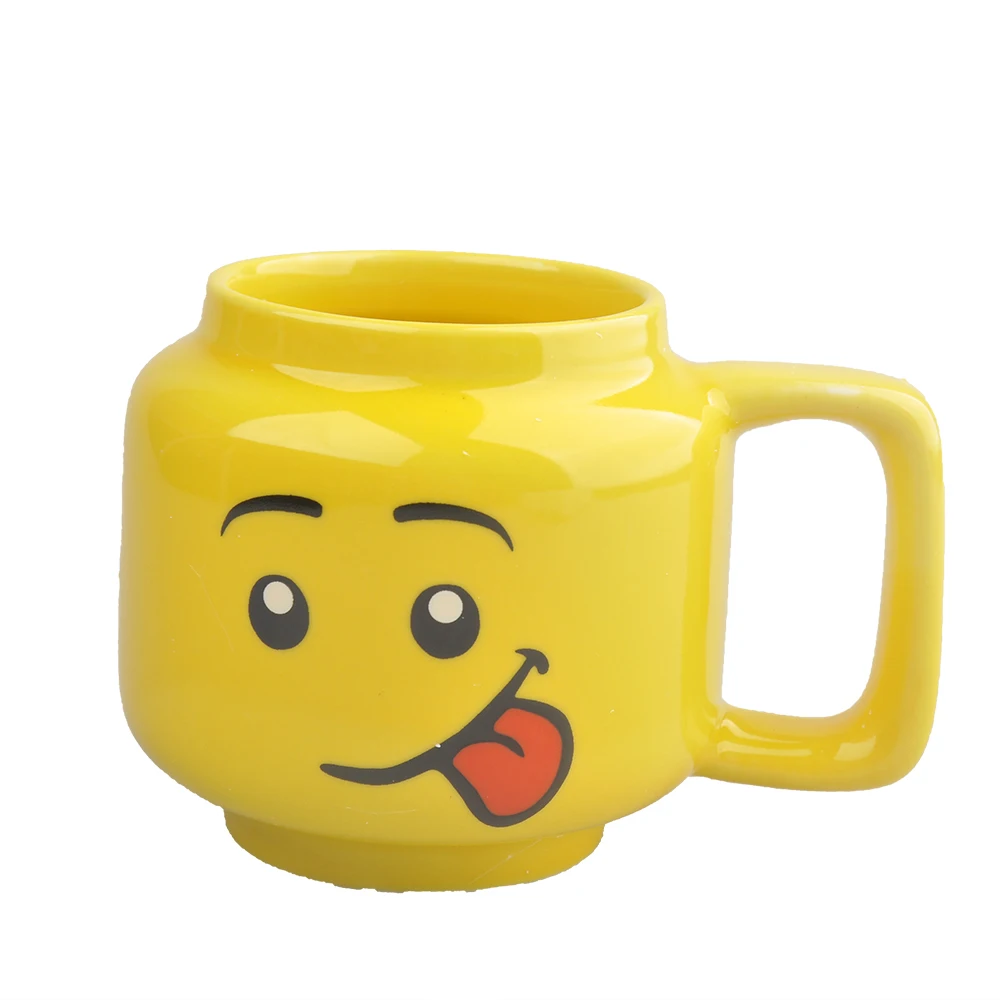 Expression Ceramic Mug 250ML Cute Coffee Cups Drinkware Figurine Head Smiling Face Tea Drinking Cup Children Christmas Gift 머그컵