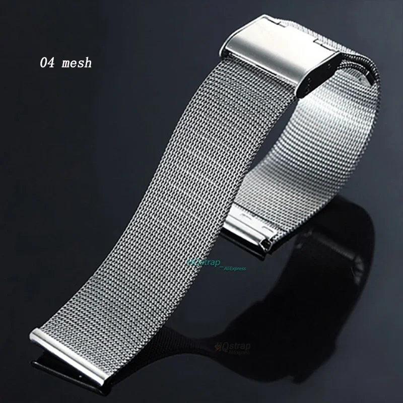 Milanese Loop Strap para relógio inteligente, pulseira de aço inoxidável, banda, pulseira de substituição, malha, 18mm, 20mm, 22mm, 1.0mm, 0.6mm, 0.4mm