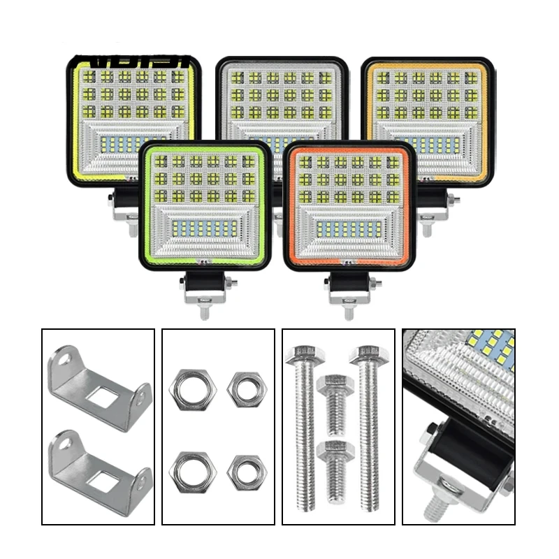 Imagem -03 - Lâmpada de Trabalho Quadrada Impermeável Led com Abertura Farol Auxiliar para Veículo Off-road 936v 6000k 8000lm 126w