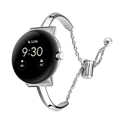 Compatible with Google Pixel Watch 1 metal t-strap Pixel watch 2 snap-chain quick adjustment tool-free women's strap