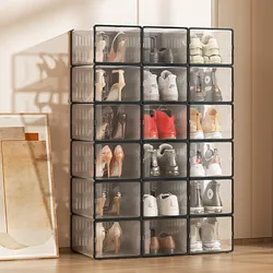 6pcs Fold Ventilated Shoe Rack Shoes Organizers Case Thickened Dustproof Drawer Shoes Hanger Stackable ShoeBox Organizer Shoebox