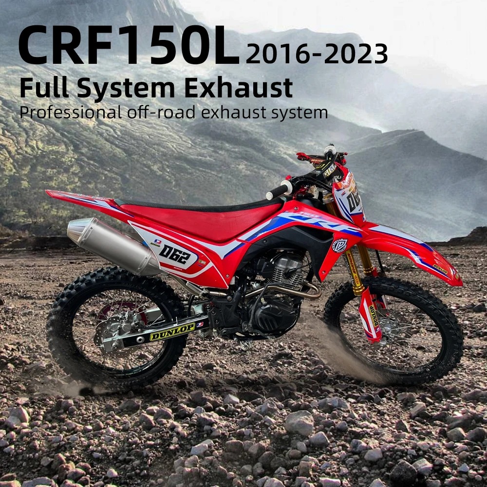 Para silenciador de escape CRF150 CRF150L sistema de escape completo CRF150 de alto rendimiento 2016-2023