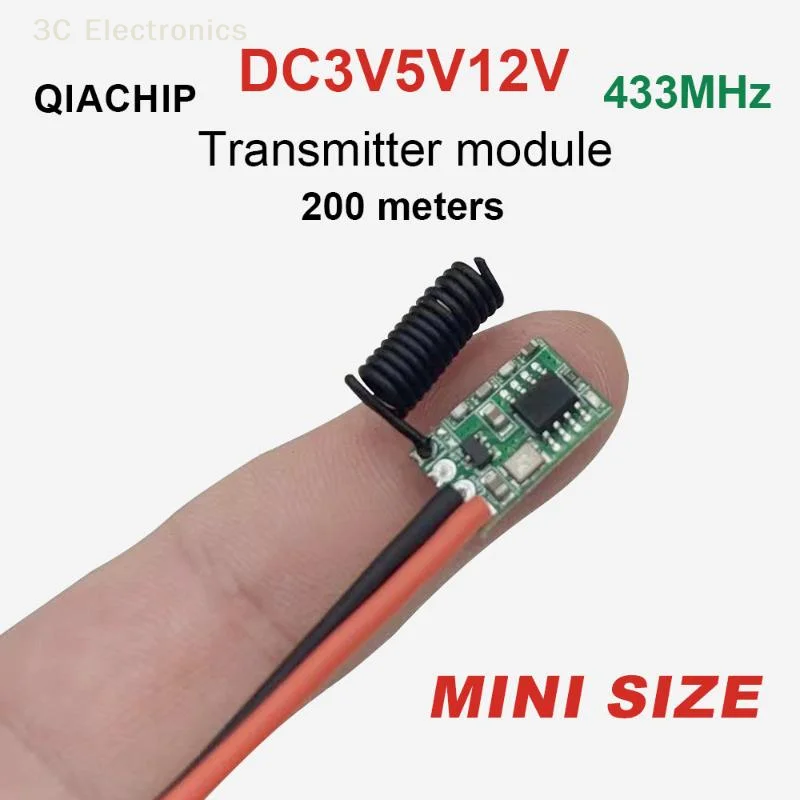 1 Uds DC 12V 3V 5V 9V código de aprendizaje 433,92 MHz 1 salida CH para controles remotos 1527 codificación 433Mhz módulo transmisor inalámbrico RF
