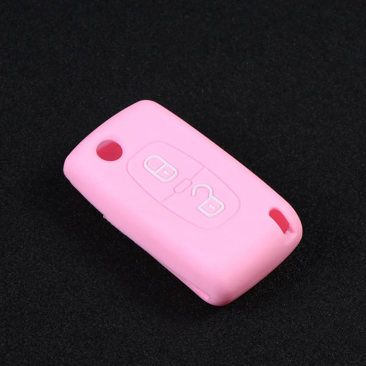 

Silicone Car Key Case Cover Pink for 2 Button 207 307 308 408 Key Container Protective Scratch Collision Resistant Eco