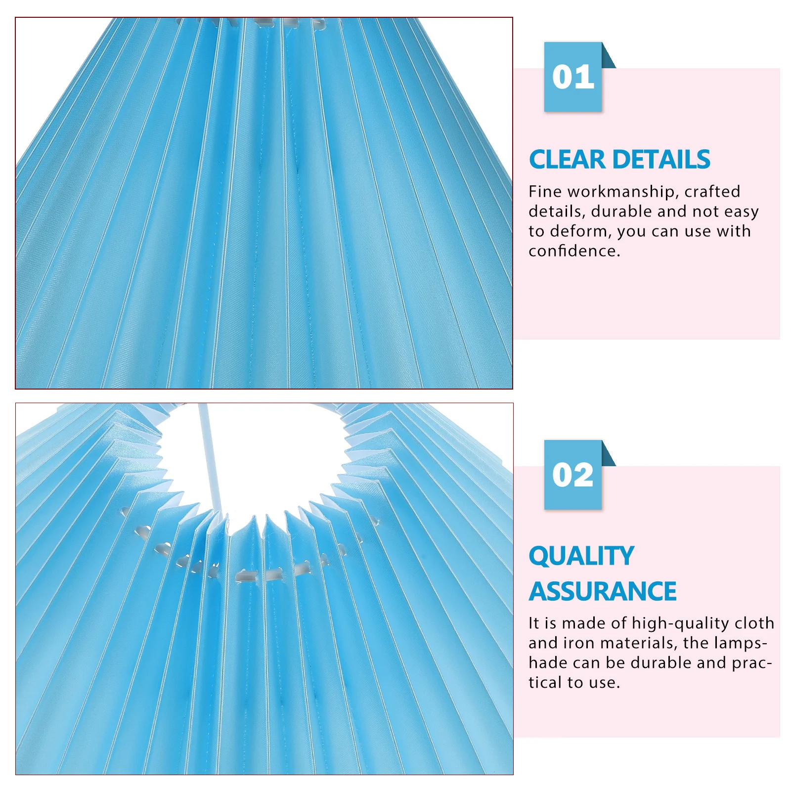 

1Pcs Lampshade Table Light Cover Pleated Cloth Durable Protector Decorative Accessory for Bedroom Living Room Desk Lamp