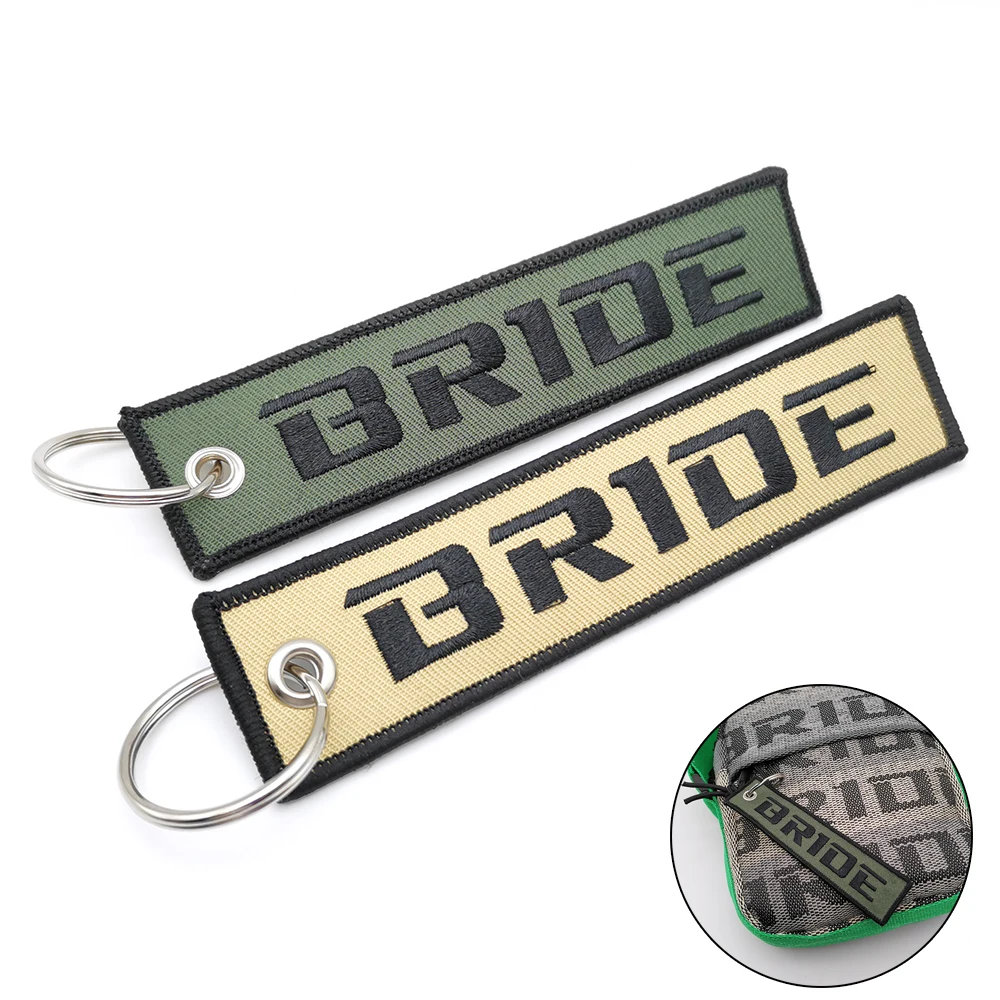 

JDM Racing BRIDE Car Embroidered Keyring Nylon Key Strap Auto Motorcycle Key Holder Accessories For Auto Motorcycle Key Tags