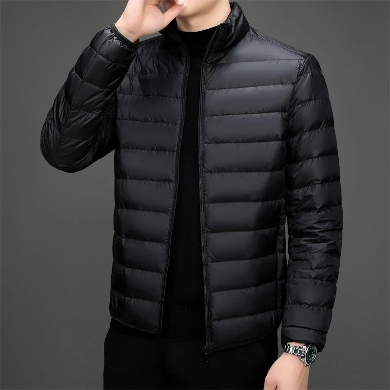 

Легкое хлопковое пальто, мужское зимнее мужское хлопковое пальто с воротником-стойкой, мужское повседневное тонкое стильное пальто