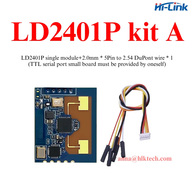 Spedizione gratuita 50 pezzi LD2401 con Bluetooth distanza di rilevamento massima di 6 metri di sensibilità del radar di presenza umana 24G