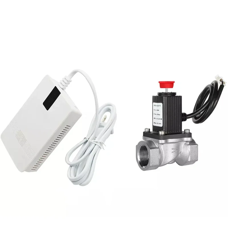 Household Combustible Gas Sensor with Solenoid Valve Auto Monitor Control for Natural Liquefied CH4 Home Security Fire Alarm