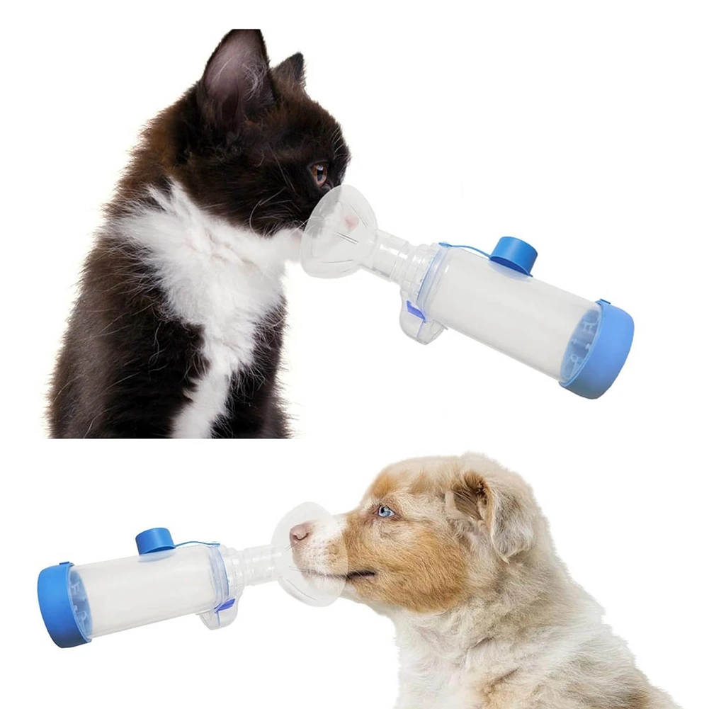 Inhaler Spacer with 2 Masks for Pets Cat and Small Dog Inhaler Spacer for ,with Round Shape Silicone Mask, Aerosol