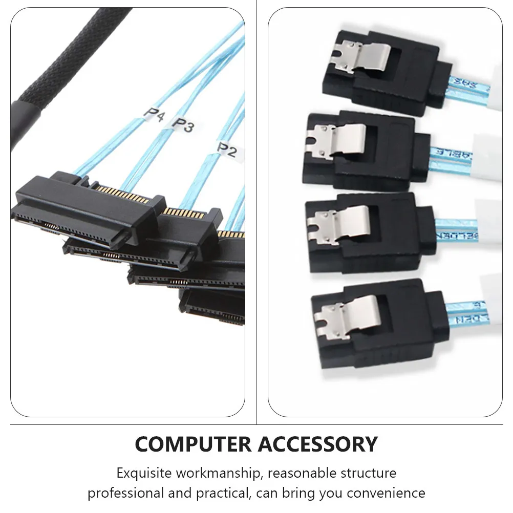 Mini Sas to 4 Sata Cable 0.5m High Performance Transmission Sata Connector Cable for SSD Hdd Internal Computer Supply