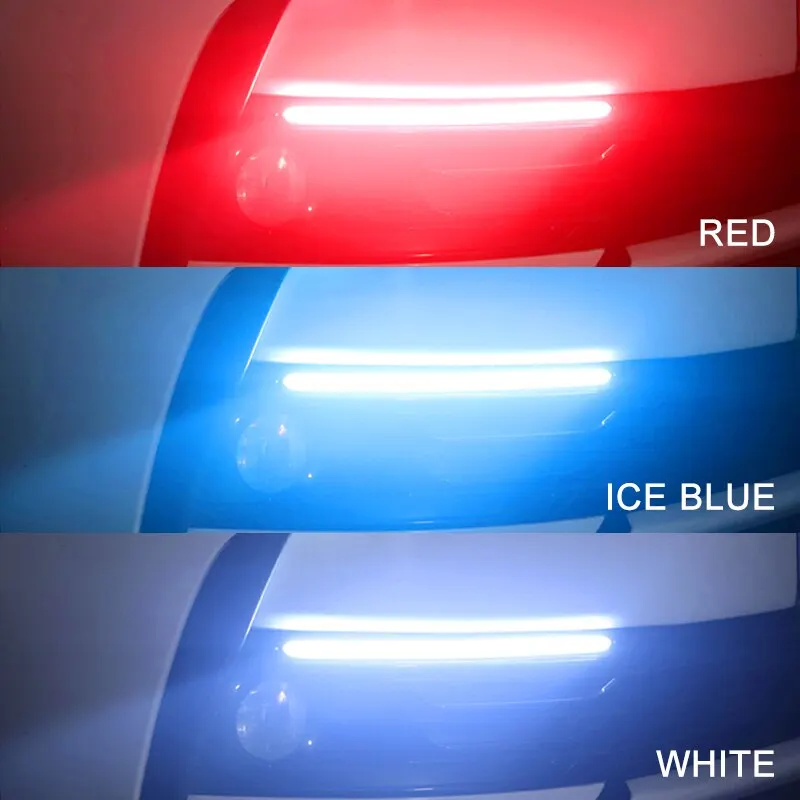 2x Car DRL LED Daytime Running Light Flow Yellow Turn Signal White Waterproof Headlight Strip Sequential Light Universal