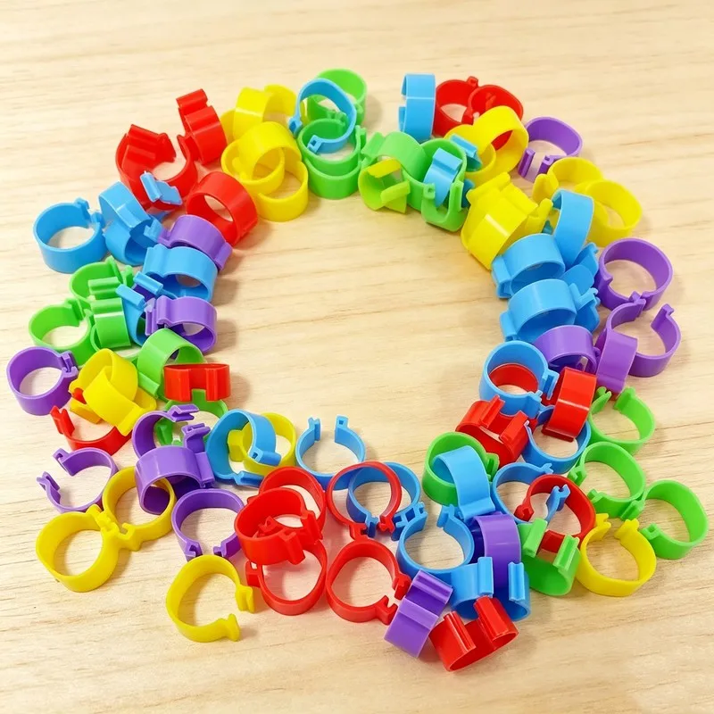 106 pcs Poultry Identification Bands, Duck Goose Identification, Durable Plastic Material, Comfortable Leg Fit, Random Color