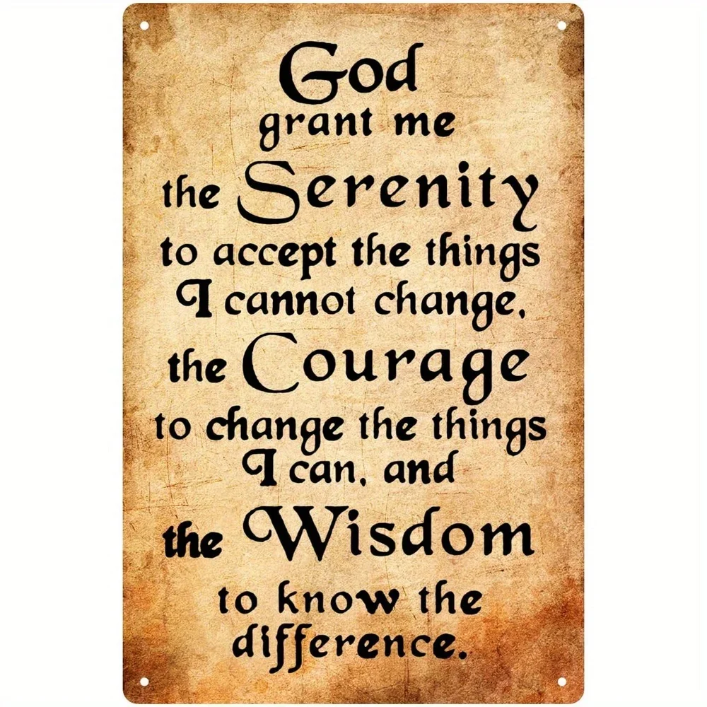 Serenity Prayer God Grant Me The Serenity Vintage Metal Tin Sign