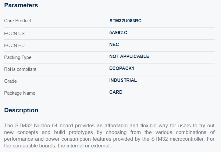 UCLEO-U083RC Development Board On-board STM32U083RC Microcontroller STM32 Nucleo-64 Support Arduino