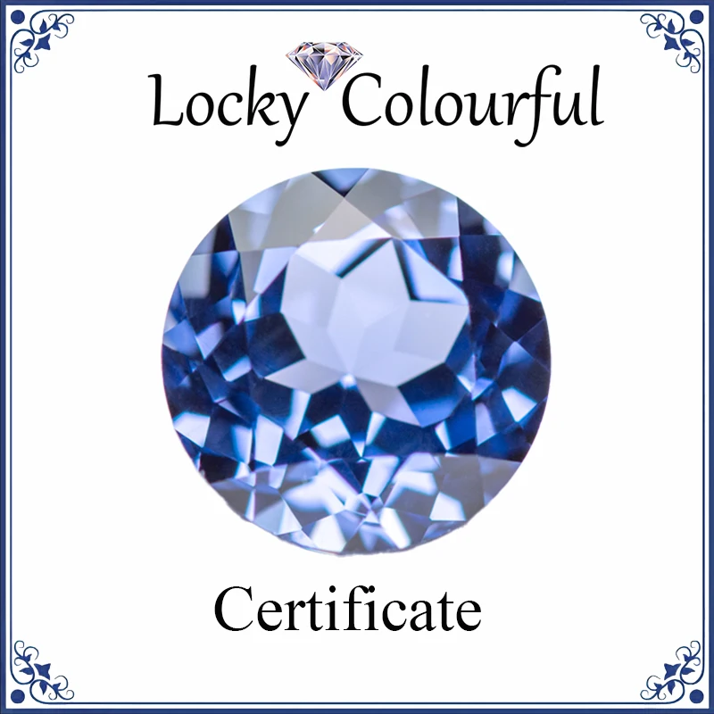 

Lab Grown Sapphire Round Shape Top Quality Cornflower Color Charm Beads for DIY Jewelry Making Rings Selectable AGL Certificate
