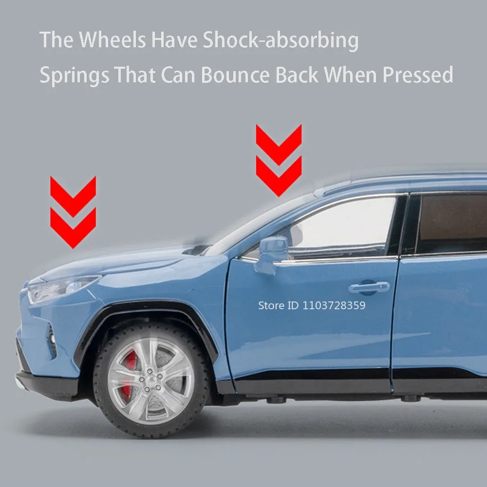 مقياس 1:24 RAV4 سيينا لعبة نموذج سيارات سبيكة دييكاست أبواب ضوء الصوت مفتوحة التراجع امتصاص الصدمات مهرجان هدايا للأولاد