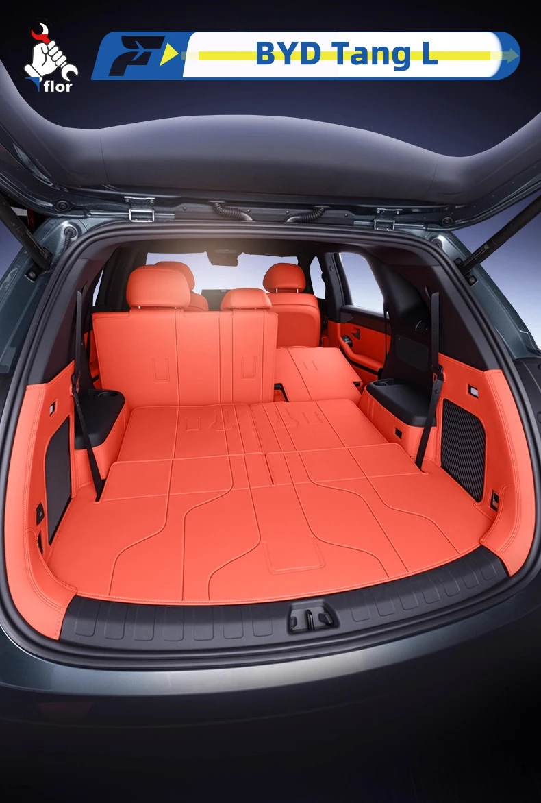 For BYD Tang L 2025 Car Trunk Mat Custom Fit Trunk Liner Cargo Mat Trunk Protection Mat Rear Trunk Mat Chair-Back Protection Mat