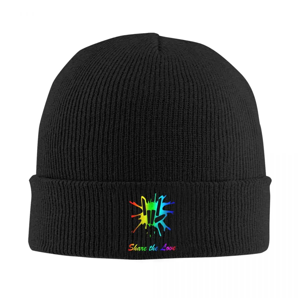 Boné de malha quente bonito para crianças e adultos, chapéu Hip Hop Bonnet, gorros ao ar livre, jovens chapéus, compartilhar amor, homens, mulheres, inverno, outono