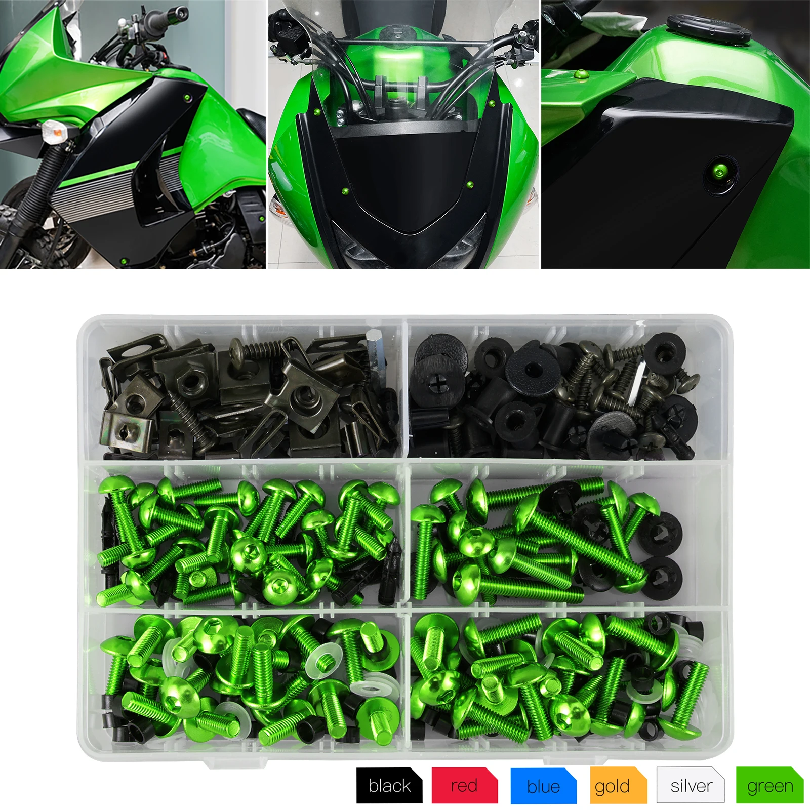 

253PCS Motorcycle Fairing Bolt Screw Bolts Kit For Yamaha YZF MT07 MT09 FZ07 FZ09 Tracer FZR Kawasaki ZXR Ninja 650R Honda CBR