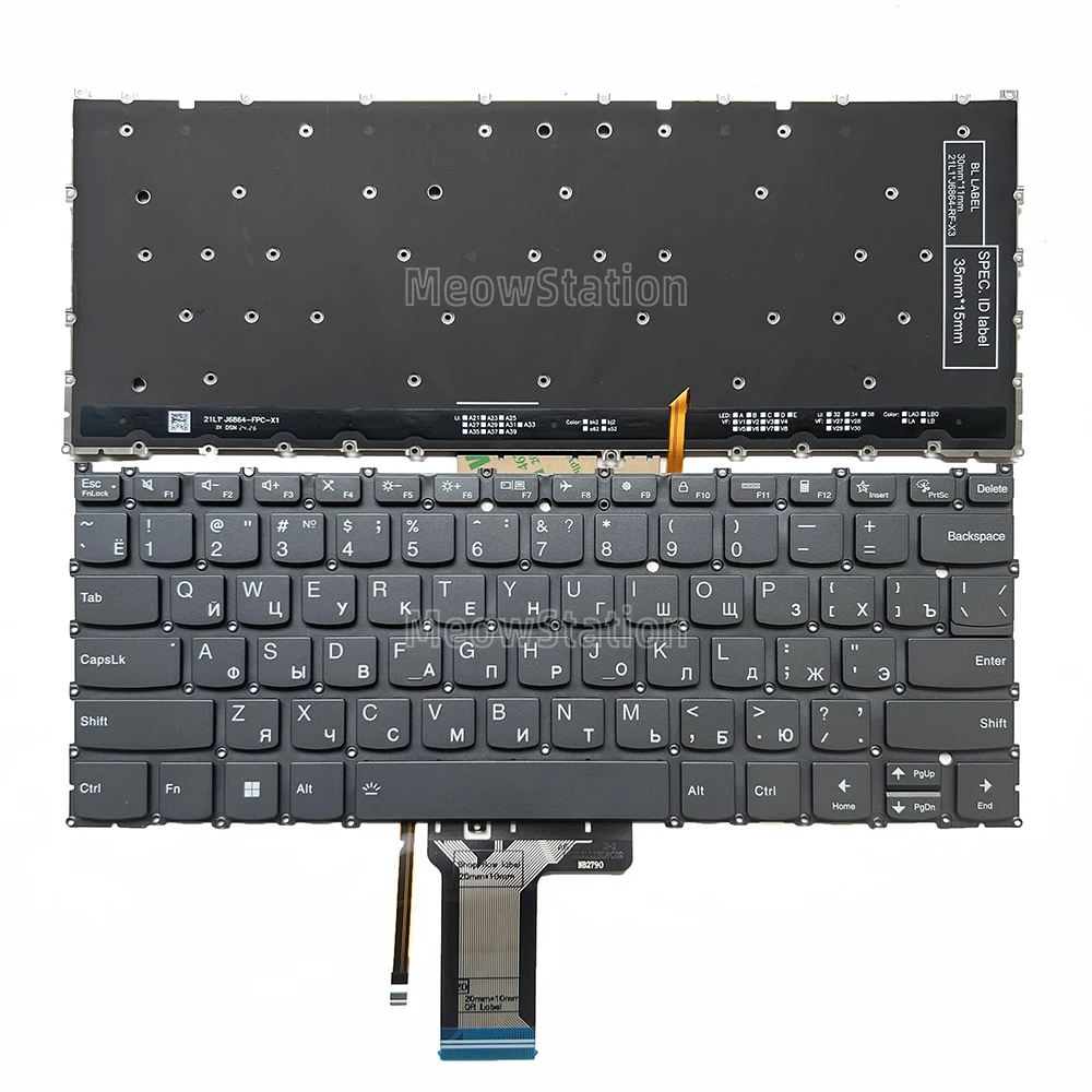 

US/Russian LED-Backlit Keyboard For Lenovo Yoga 7-14AHP9 2 in 1, Yoga 7-14IML9 2-in-1