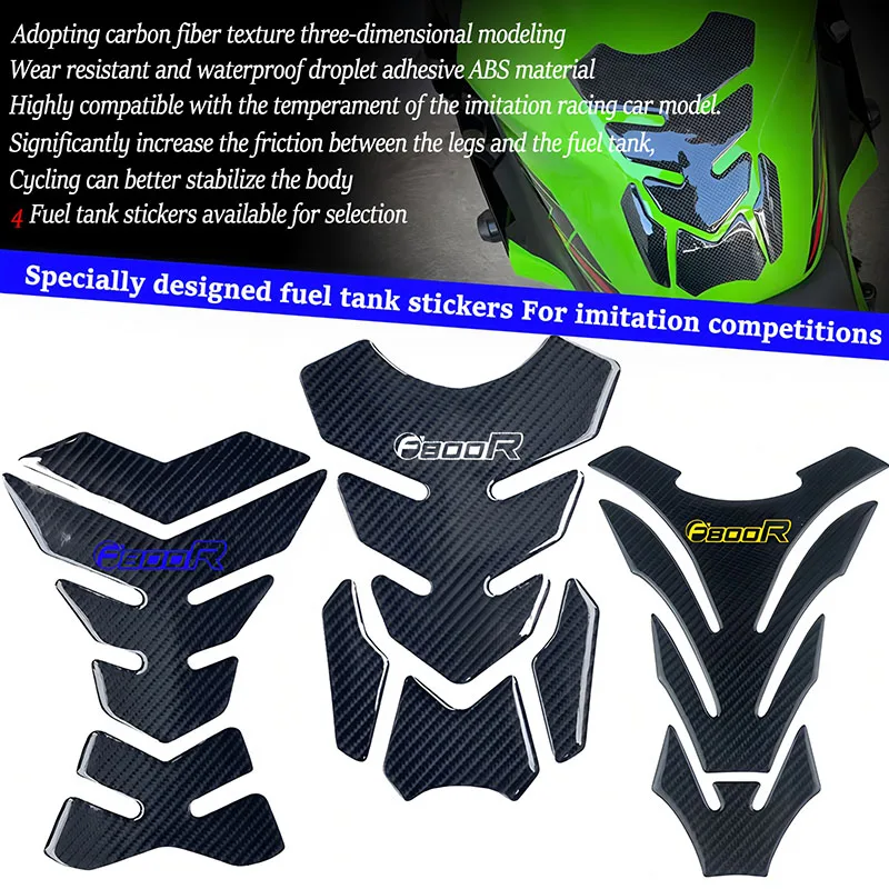 

Carbon Fiber Motorcycle Fuel Tank Pad Cover Protector Decal Stickers For F800R F 800R 2026-