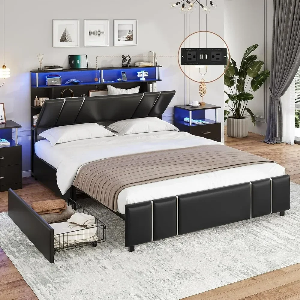 %A Led Queen Bed Fr…