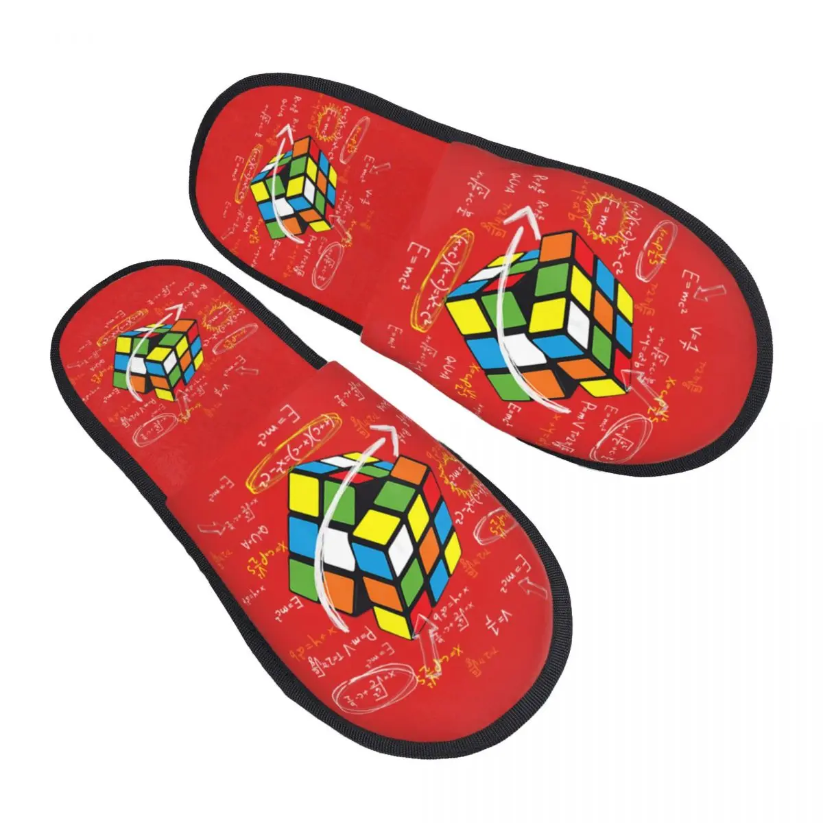 Cool Math Rubix Rubik Player Cube Soft Scuff With Memory Foam Slippers Women Rubics Math Lovers Bedroom House Shoes