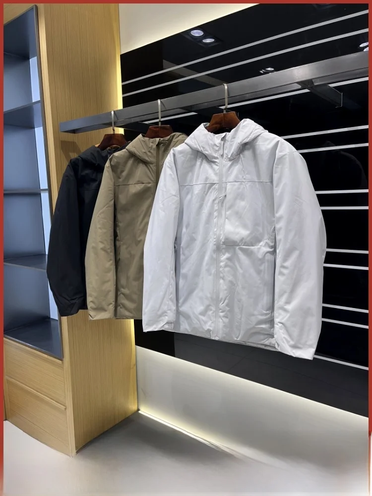 

Thiened уличная повседневная хлопковая куртка для мужчин, осенне-зимнее модное теплое пальто с капюшоном для отдыха из полиэфирного волокна