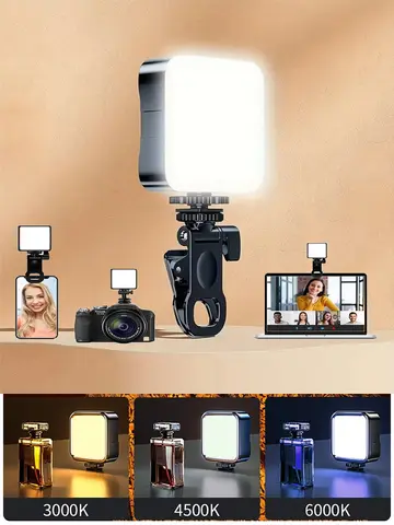 Multi-purpose Fill Light Adjustable Portable Clip-on Fill Light Battery Powered 3 Modes For Video Call Makeup Photo Lightings