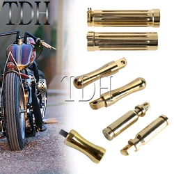 Motorcycle Brass Handlebar Hand Grips 1'' 25mm Bar Grip Universal For Harley Custom Chopper Bobber Scrambler Foot Peg Rest Pedal