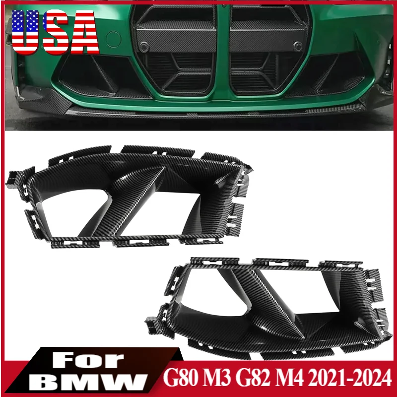 

For BMW G80 M3 G82 M4 2021-2024 Front Bumper Side Air Vent Cover Car Front Bumper Lower Vent Air Duct Grille Tuning Kit