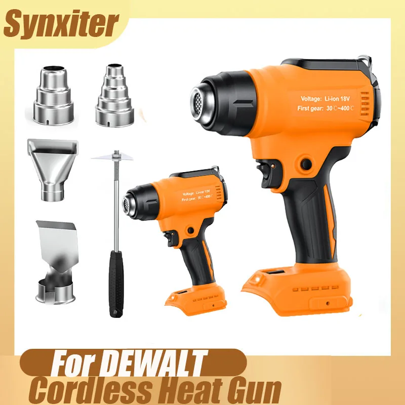 

Портативный беспроводной термофен для аккумулятора DEWALT 18В, электрический ручной пистолет для горячего воздуха с насадками для термоусадочной пленки, для промышленного и домашнего использования