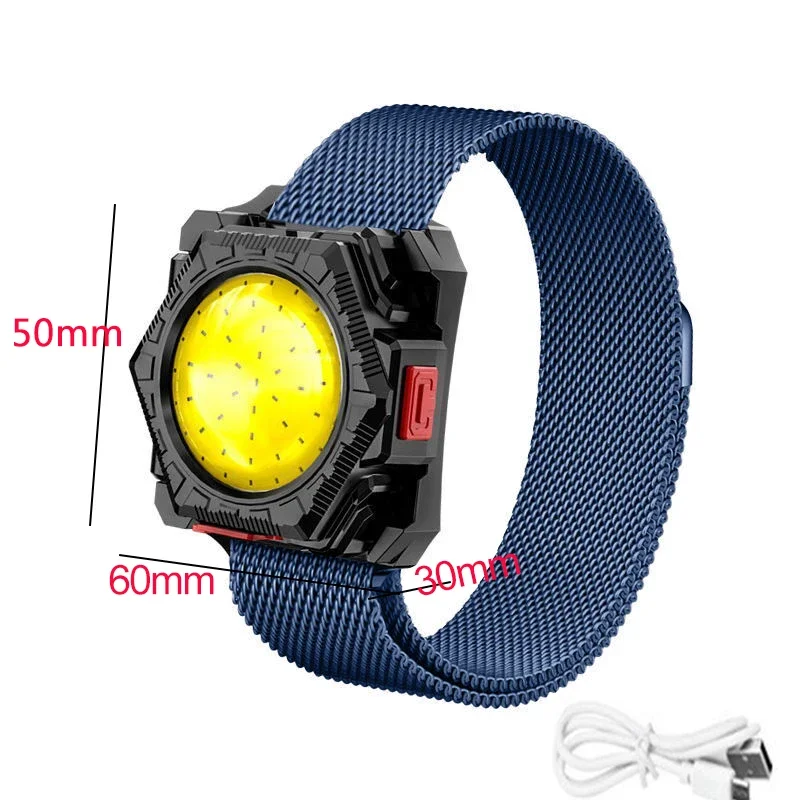 LED Wrist Light Mini Portable Flashlight USB Rechargeable Watch Lamp Wrist Lighting Torch Flashlight Outdoor Sport Running Light