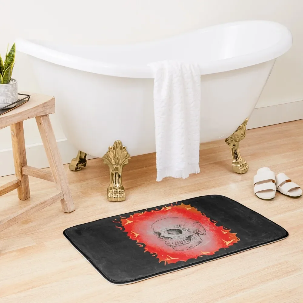 

skull Bath Mat Bathroom Carpet Set Anti-Slip Shower Bathtub Anti Slip Mat