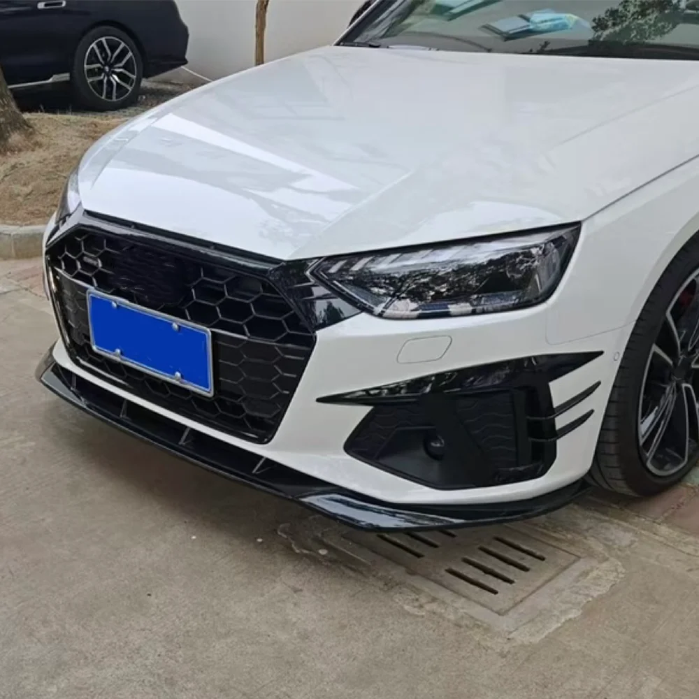 Audi A4 S4 B9 세단/Avant 2020 2021 2022 2023 2024 자동차 앞 범퍼 립 스포일러 스플리터 디퓨저 바디 키트 튜닝 앞치마 썸네일 4