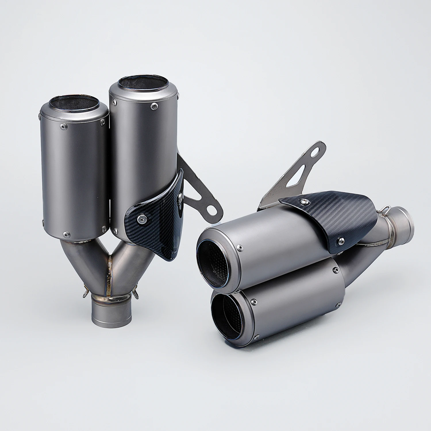 

51MM universal Carbon fiber motorcycle exhaust system modification with Ti. alloy double escape muffler for ninja400 Z800 Z900