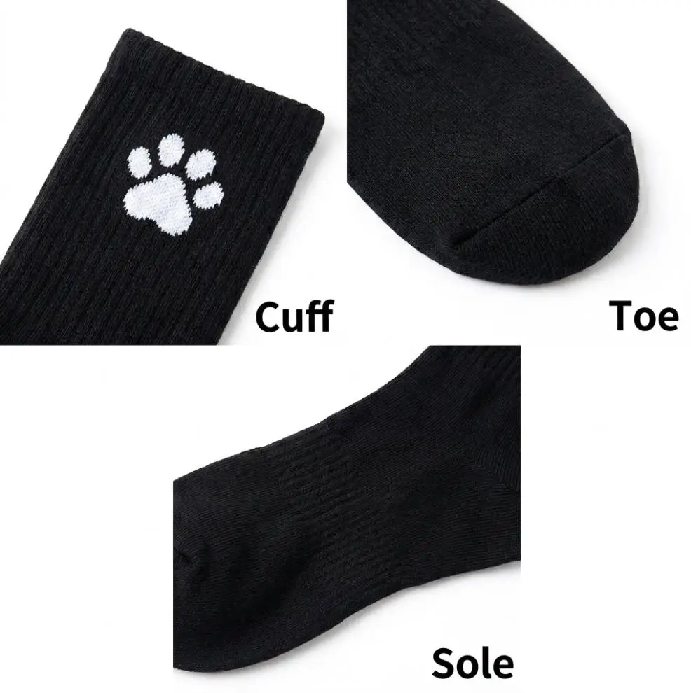20 pairs of INSELLE cat paw print women's round neck socks - soft and breathable casual socks with cute animal patterns