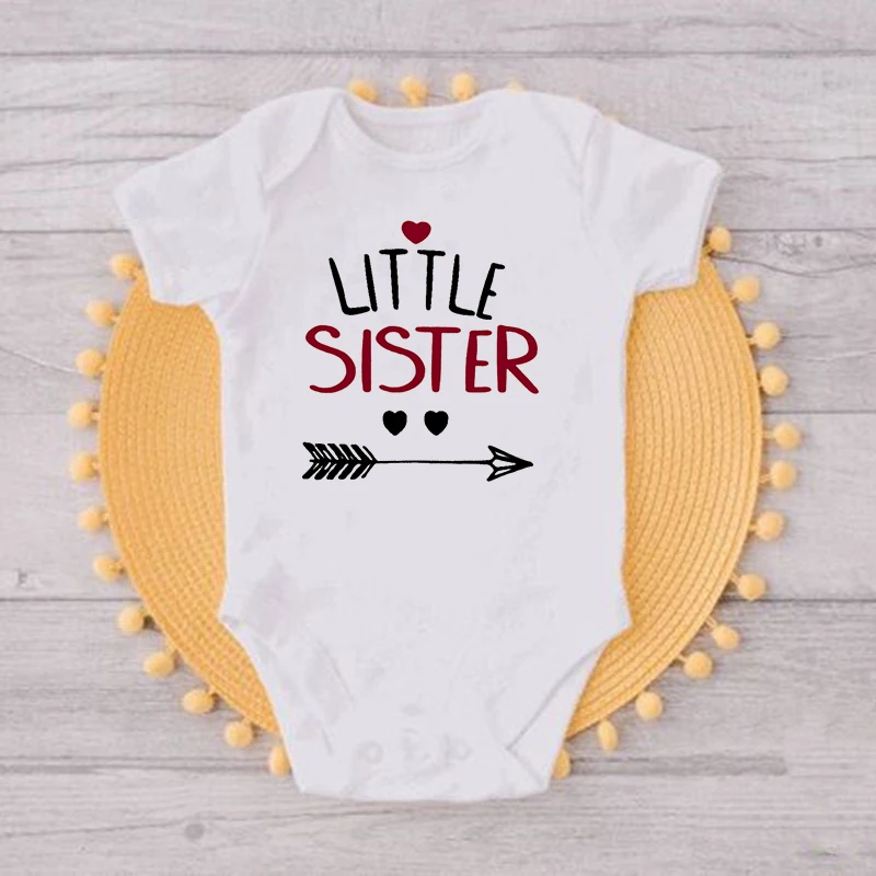 Big Sister Little Brother Siblings Matching T Shirts Boys Girls Summer Clothes Tops Newborn Bodysuit Birthday Party Gift Outfits