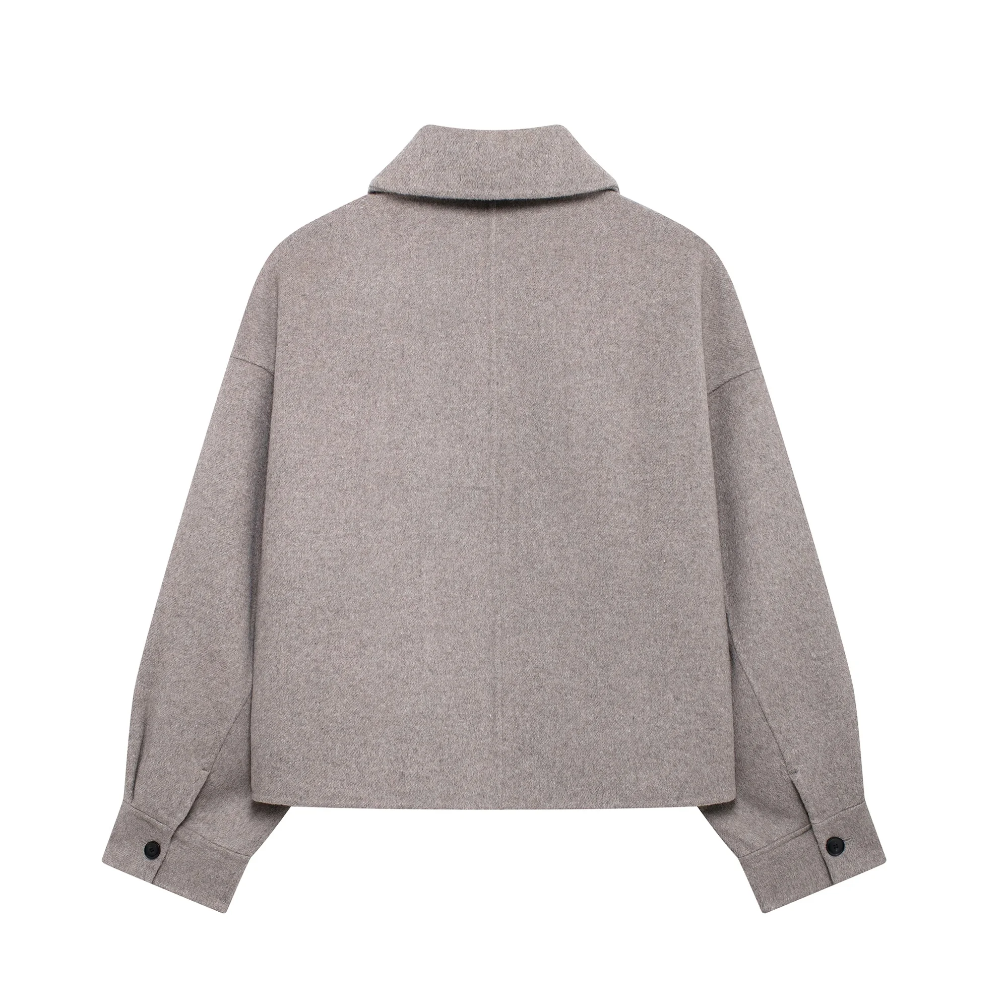 Tangada 2024 Autumn Winter Women Solid Oversized Woolen Coat Long Sleeve Lady Woolen Overcoat 3H881