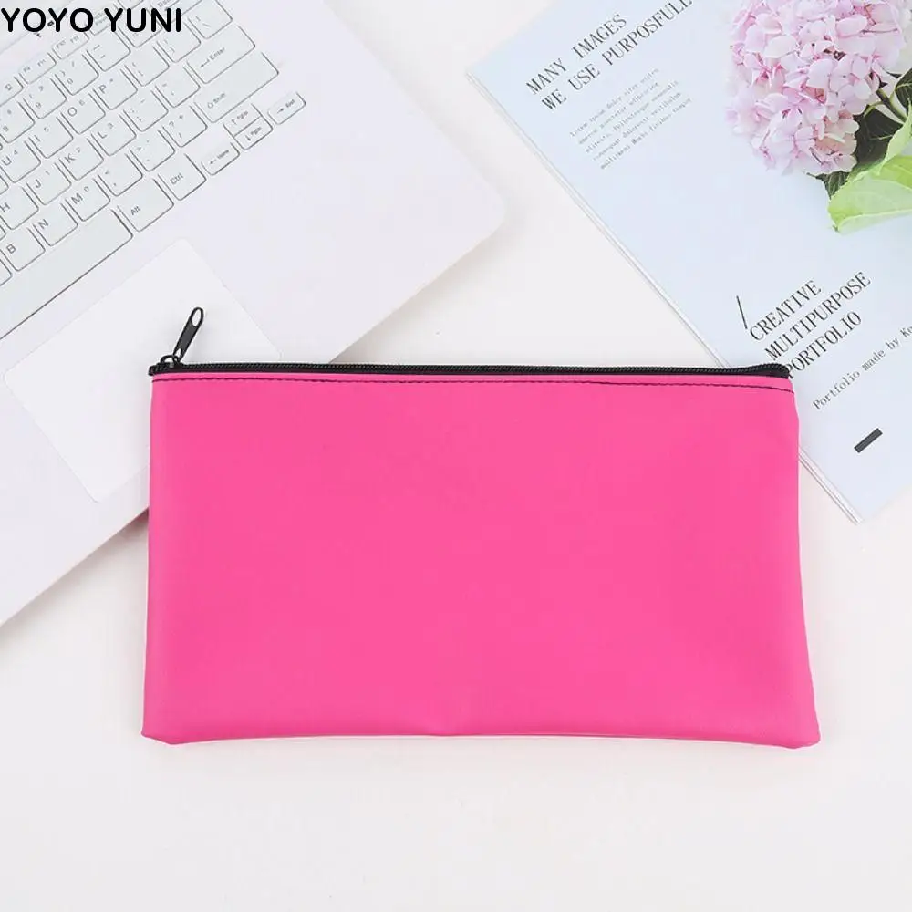 

Durable Zippered Pu Bill Bag Small Compact PU Leather Cash Deposit Bag Bank Envelopes 11 x 6 inches Money Pouch Office Products