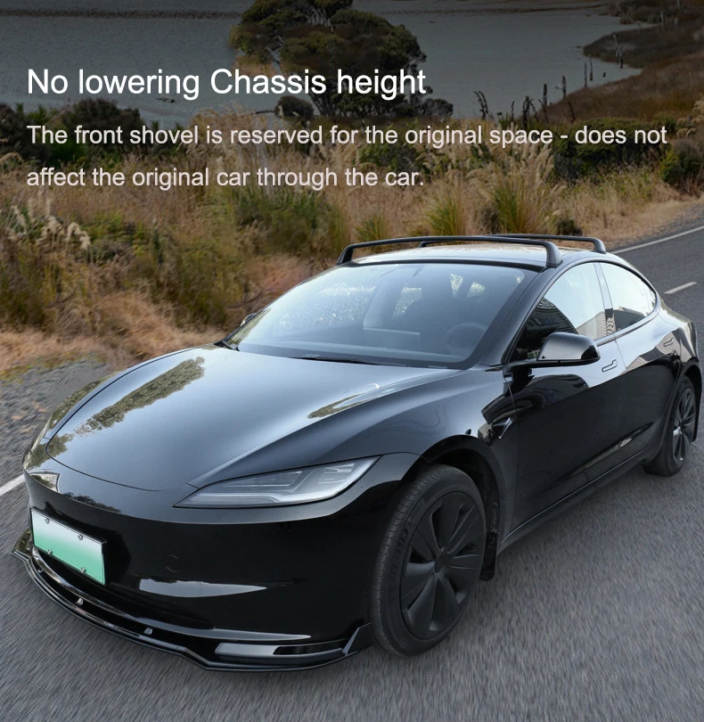 For Tesla Model 3 Highland 2023-2024 Front Bumper Surrounding Front Lip ABS Shovel Cover Model 3+ Impact Protection Front Scoop