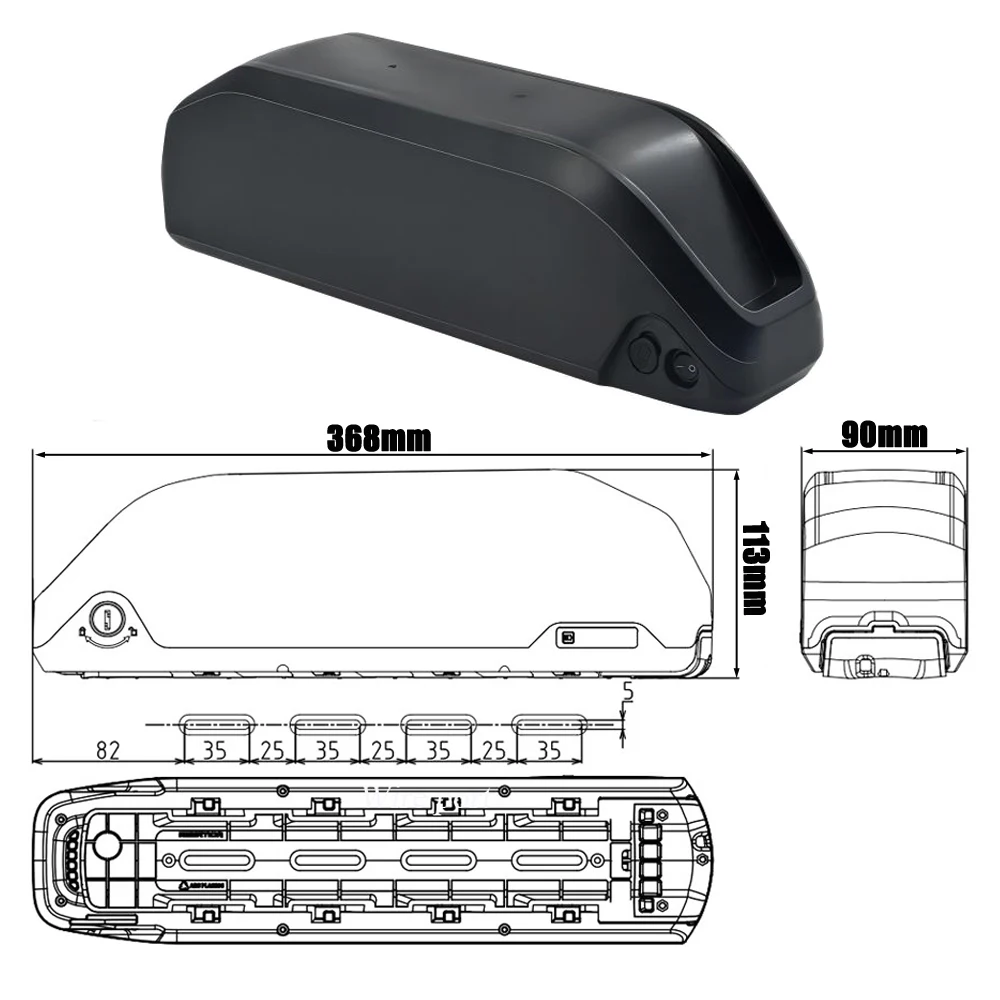 Removable Lithium-ion Battery Pack 48V 13Ah 17.5Ah 840Wh Extra Akku for 500W 750W AOSTIRMOTOR S07-B Fat Tire Ebike