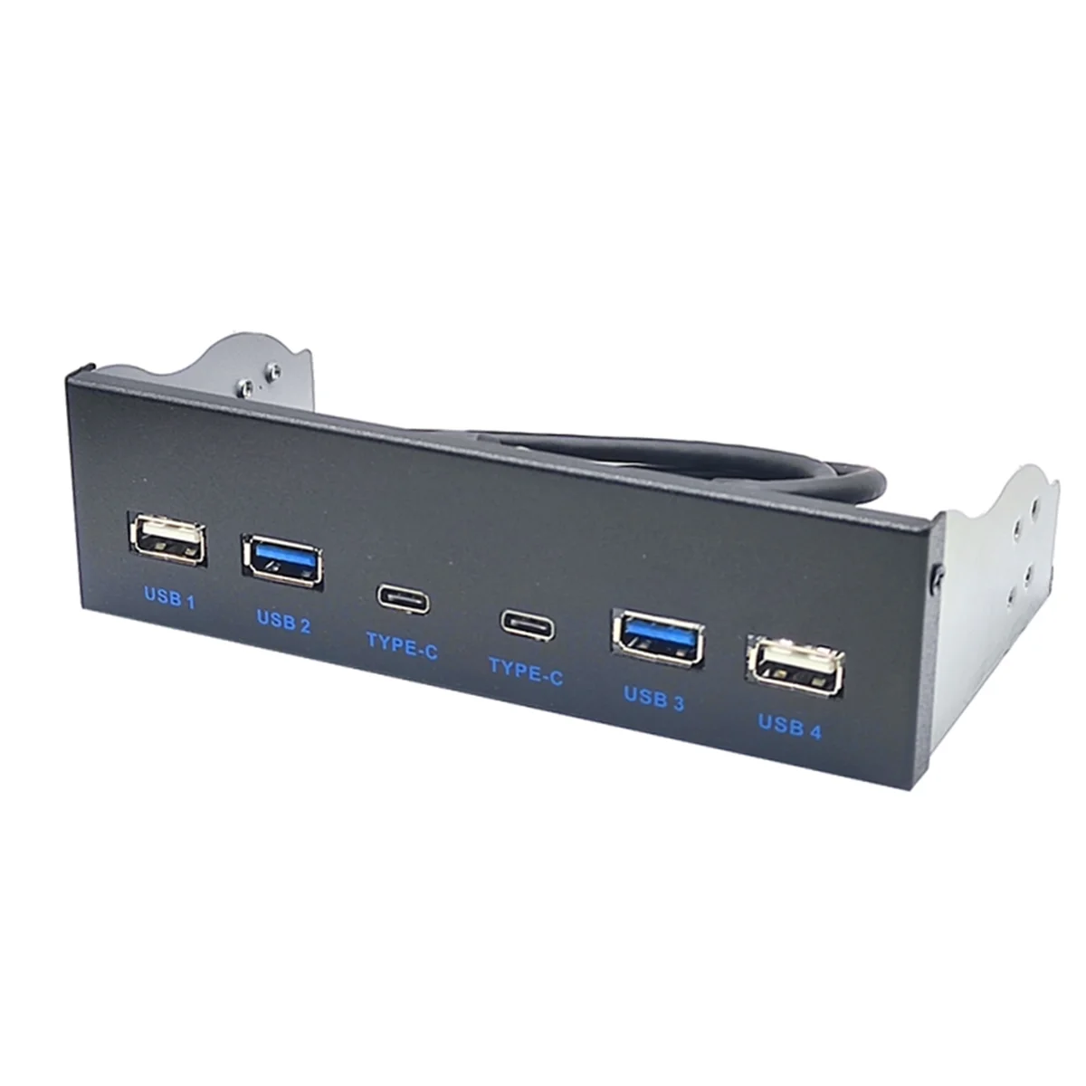 데스크탑용 USB 3.0 전면 패널, CD-ROM 드라이브 베이, 5.25 인치, USB3.0, 3.2, 19 핀, USB2.0, 9 핀, 2x USB C 타입, 2x USB3.0, 2x USB2.0