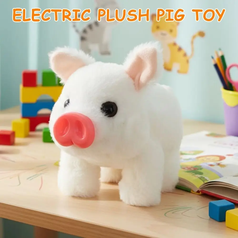 with Wagging Tail Electric Pig Simulation Funny Electric Walking Pig Cute Can Walking Stuffed Animal Pig Gift